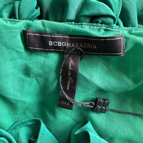 BCBGMaxAzria Evergreen CECE One Shoulder Dress Size XXS New - Picture 8 of 8